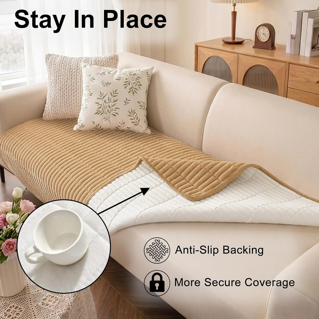 Smiry Couch Covers for Dogs, Non Slip Plush Washable Sofa Cover for Pets