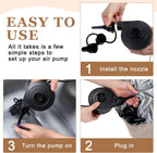 Realspring 6 Pcs Inflatable Bean Bag Chairs, Electric Air Pump, Coffee