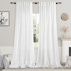 Nanspring Extra Long White Curtain 105 inches Long 2 Panels Set by Nanspring