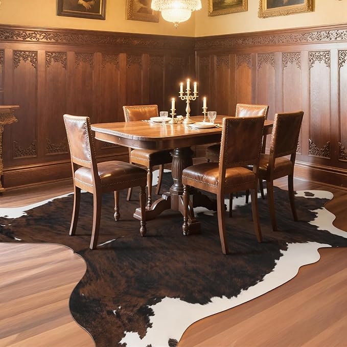 AROGAN Western Decor Faux Fur Cowhide Rug, 4.6x5.2 Feet Premium Animal Skin Cow - Image 3