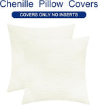 CaliTime Throw Pillow Covers Decorative 16 X 16 Inches Pack of 2 Cozy Chenille - Image 6
