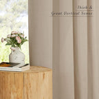 NICETOWN Rustic Linen 102 inch Long Curtains - Image 3