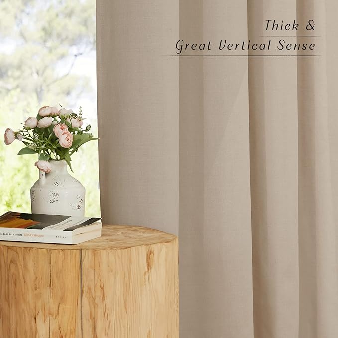NICETOWN Rustic Linen 144 inch Long Curtains - Image 3