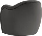Modway Compose Barrel Chair with Performance Velvet Fabric in Storm Gray – Upholstered Accent Armchair with Curved Backrest – Cozy Lounge Chair for Reading – Round Comfy Single Sofa Club Chair