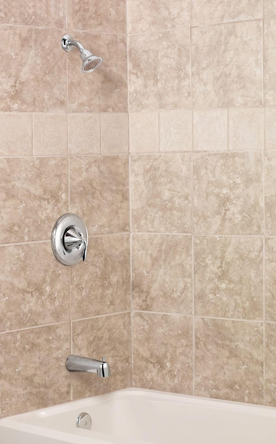 Moen Eva Brushed Nickel One-Handle Posi-Temp Shower Trim Kit Featuring Shower Head and Shower Lever Handle, Valve Required, T2132BN
