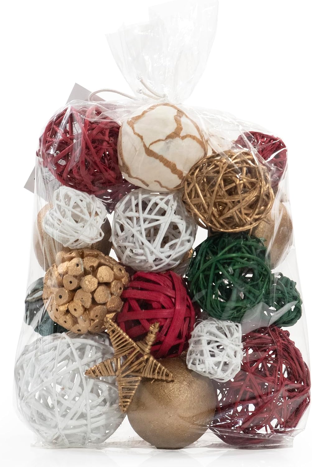 ANDALUCA Decorative Balls Orbs Bag (Red, Green & White)