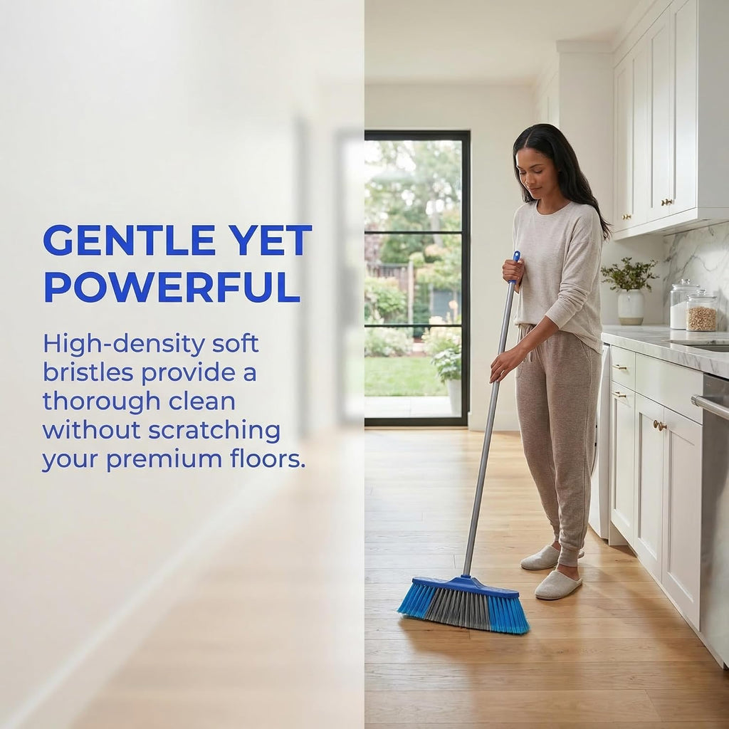 Threaded Broom Head Replacement, Soft Bristles for Household Floor Cleaning