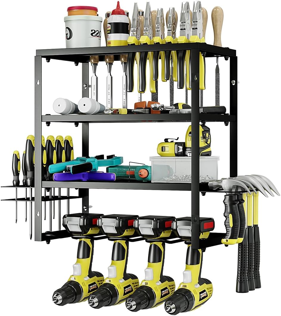 AZERPIAN Power Tool Organizer Heavy Duty Wall Mount Drill Tools Holder