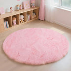 yulidayang Pink Fluffy Round Area Rugs - Image 6