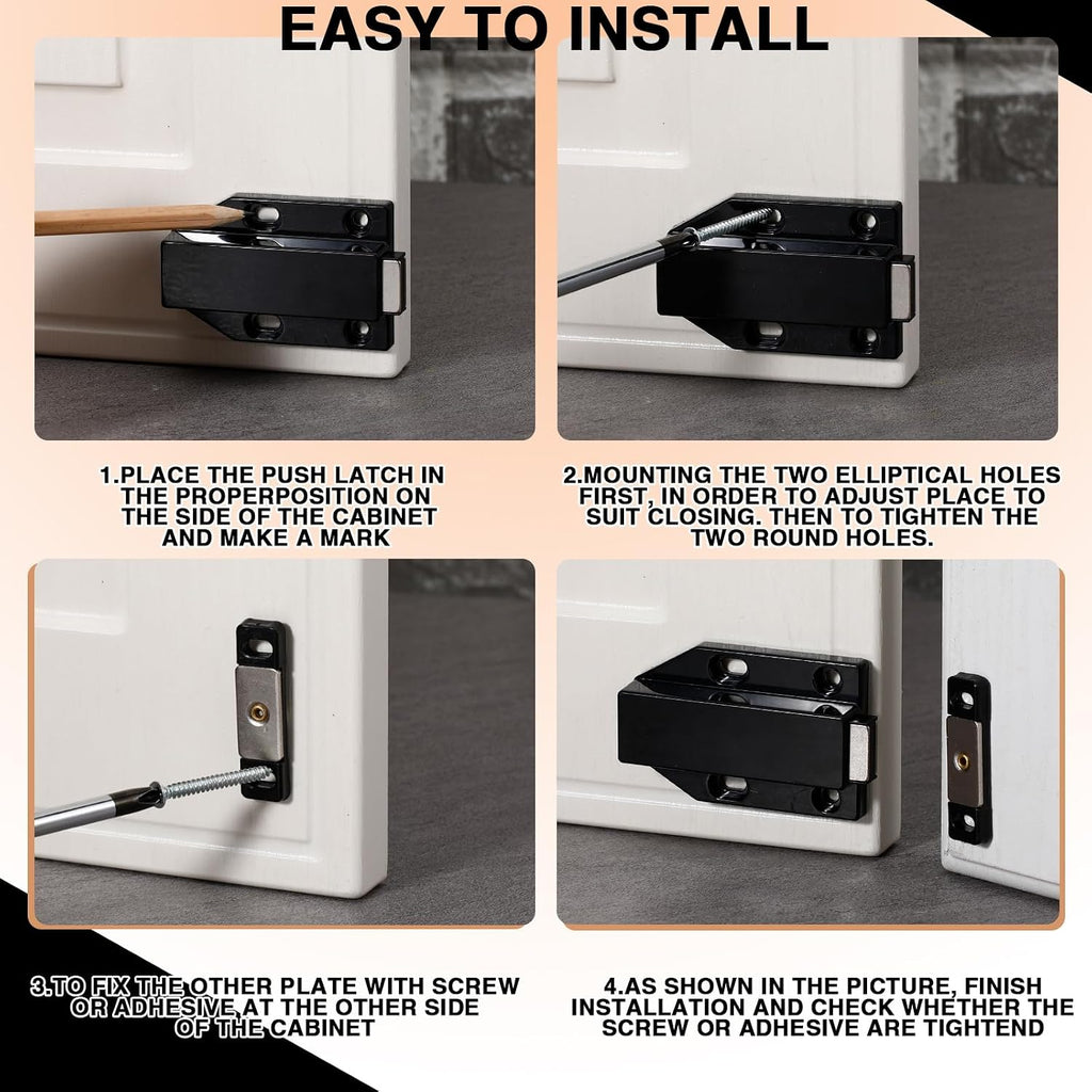 Zonon 16 Pack Magnetic Push Latch Push to Open Cabinet Hardware, Black