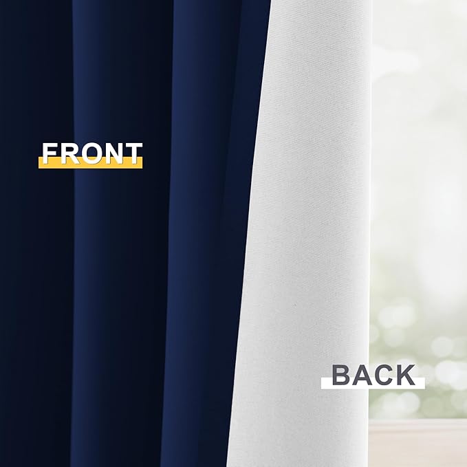 Yakamok 100% Blackout Curtain Panels 63 inches Cold and Light Blocking Drapes - Image 6