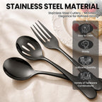 12-Piece Black Serving Utensils Set, Serving Spoons for Buffet