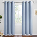 NICETOWN Vintage Blue Blackout Curtains 72 inches Length by NICETOWN