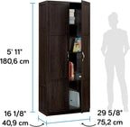 Sauder Storage Cabinet/ Pantry cabinets, 29.61 " x D: 16.02 " x H: 71.50", Cinnamon Cherry finish