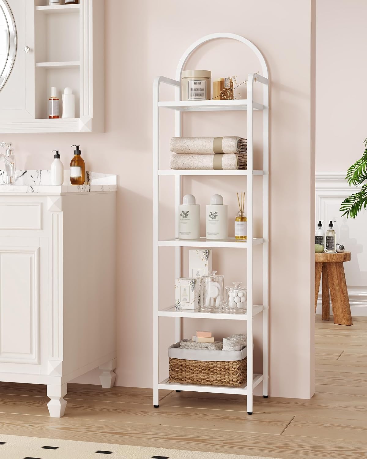 Hzuaneri Bookcase Bookshelf, Tempered Glass Bookshelves