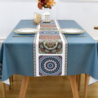 Zobesta Blue Vinyl Tablecloths for Rectangle Tables 55x86 Outdoor PVC