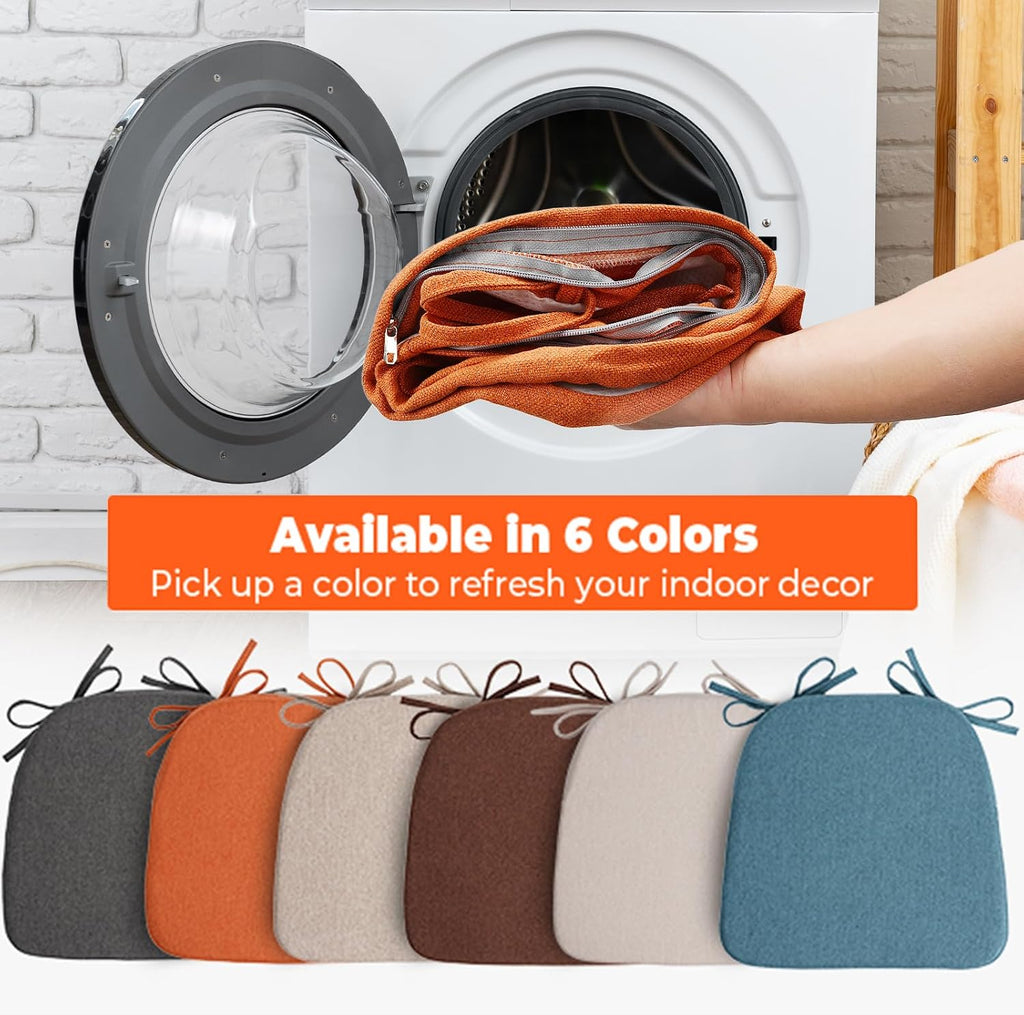 Sunsleek Chair Cushions for Dining Chairs D-Shaped Seat Cushions Chair Pads