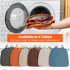 Sunsleek Chair Cushions for Dining Chairs D-Shaped Seat Cushions Chair Pads