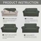 Easy-Going Stretch 4 Seater Sofa Slipcover 1-Piece Sofa Cover Furniture - Image 5