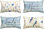 AVOIN colorlife Spring Saying Flowers Butterfly Bird Throw Pillow Covers by AVOINcolorlife