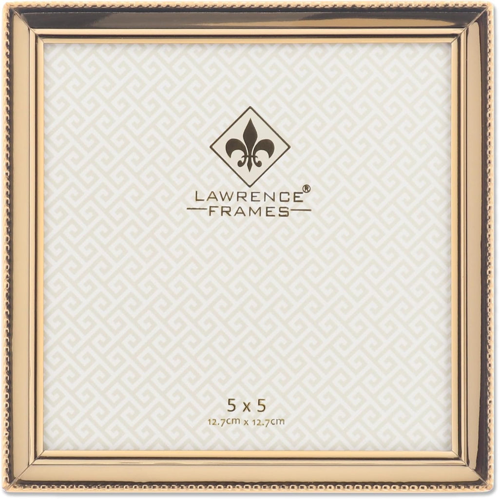 Lawrence Frames Bead Border Design, 2.5x3.5 Double, Silver
