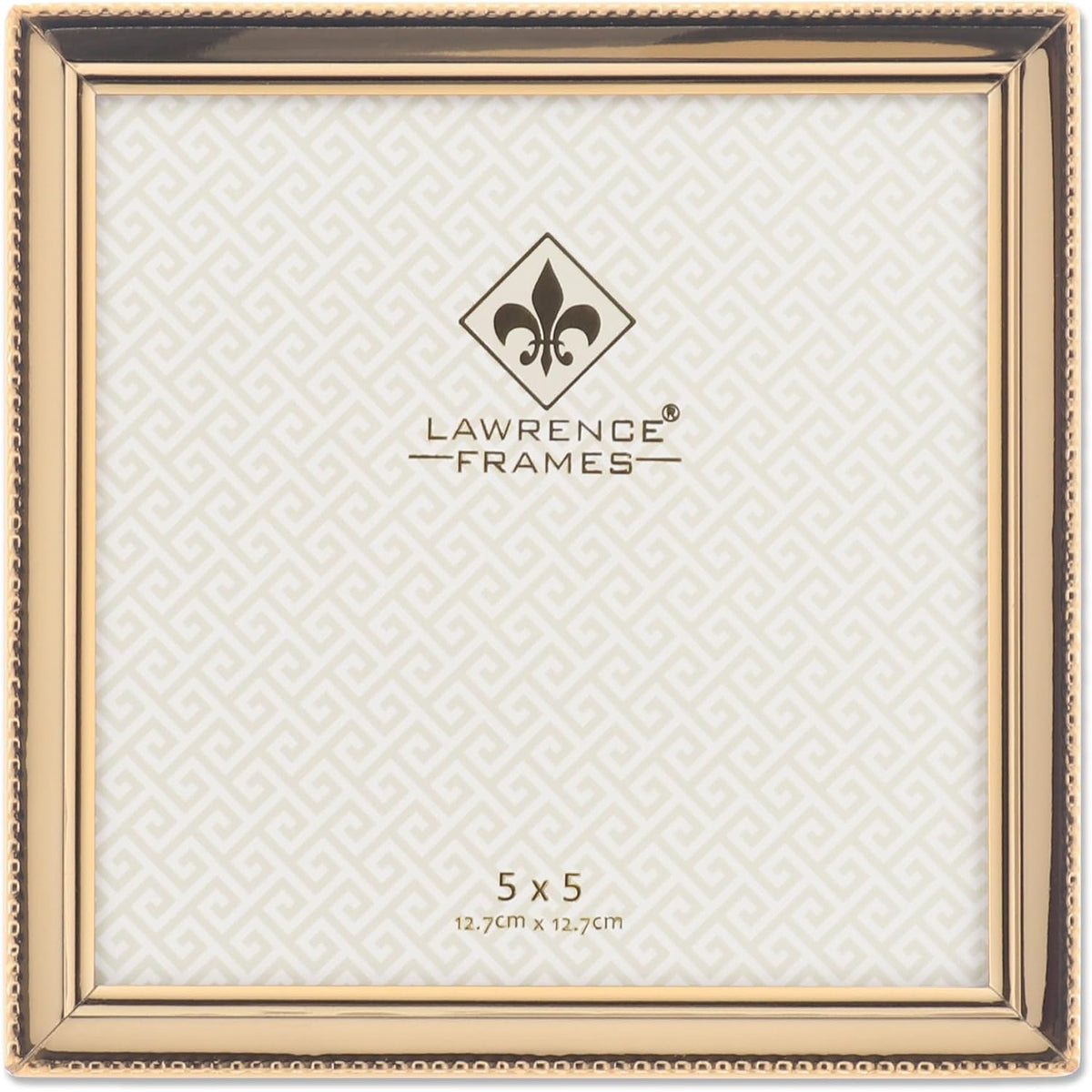 Lawrence Frames Bead Border Design, 2.5x3.5 Double, Silver