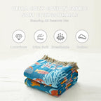 MSGKV Throw Blanket for Couch Cotton Cute Ocean Animals Blanket 50"x60" Sofa - Image 6