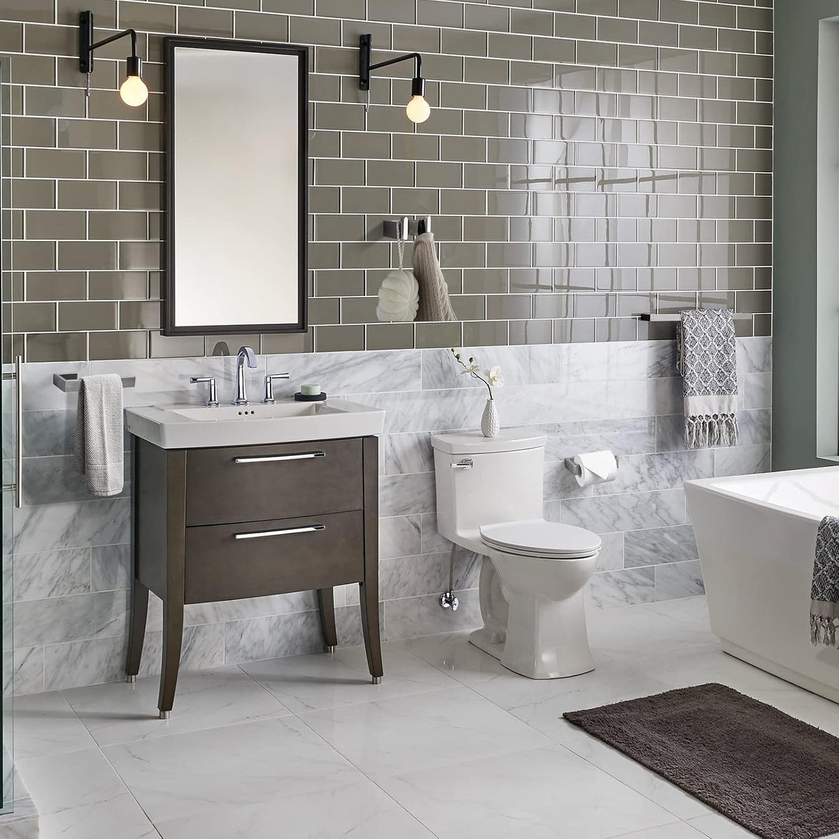 Fapully Four Piece Bathroom Accessories Set Stainless Steel Brushed Nickel