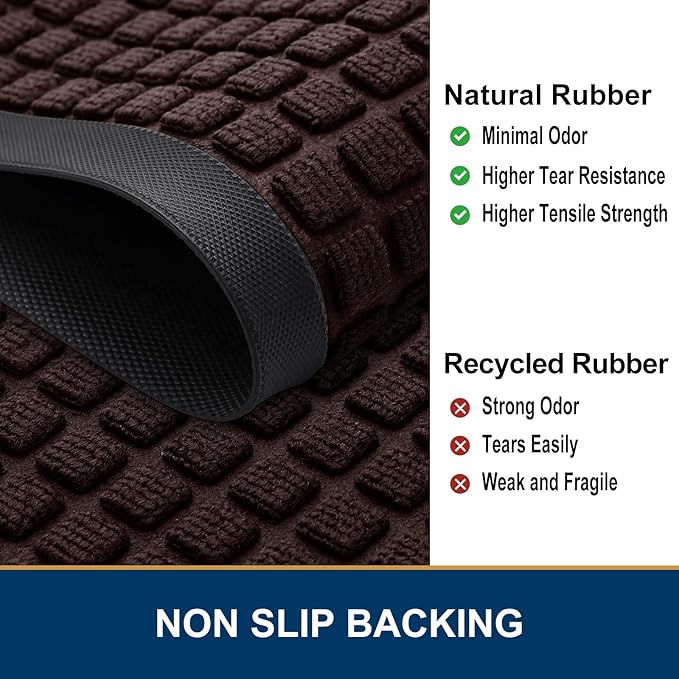 Smiry Front Door Mat Outside Entrance, Heavy Duty Natural Rubber Doormat - Image 4
