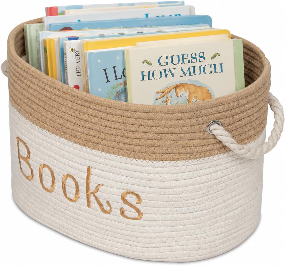 Large Book Storage Basket - 15 x 11 x 9 Book Bin
