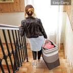 HomeHacks 2 Pack Large Laundry Baskets, Laundry Hampers Bags (Khaki 75Lx2)