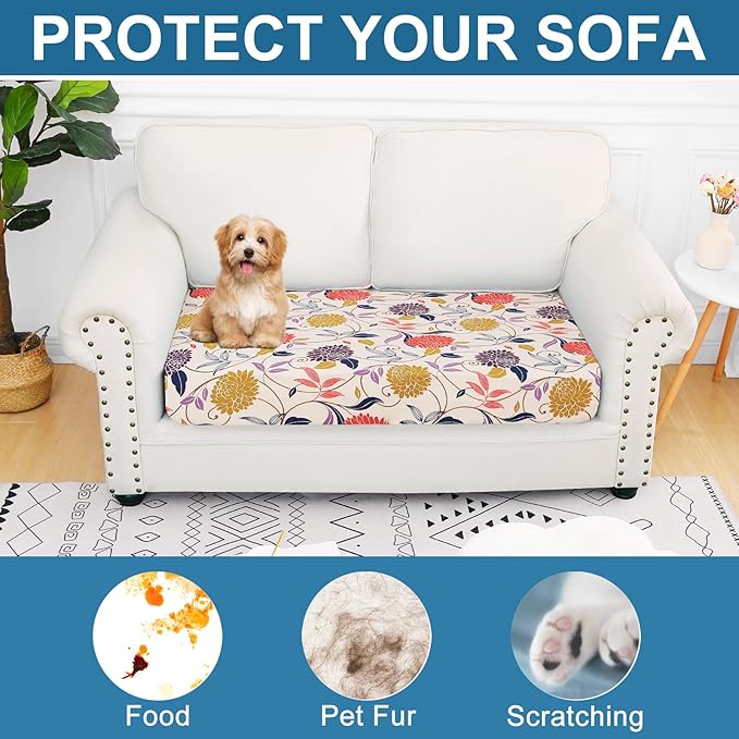 Smiry Printed Couch Cushion Covers, Stretch Soft Couch Covers - Image 7