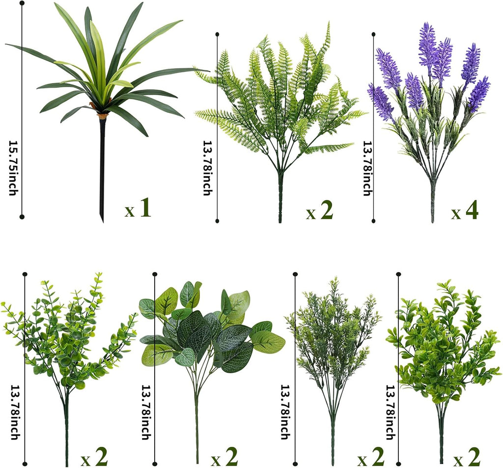 Faux Outdoor Plants UV Resistant 15Pcs artificial flowers for outdoors