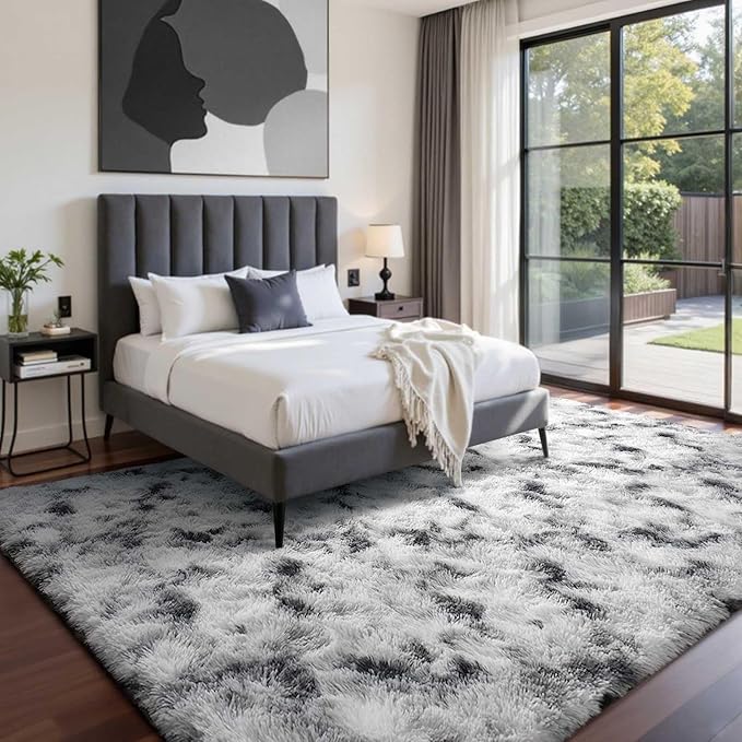 5x7 Ft Large Shag Rugs for Bedroom Living Room Decor for Men Boys, Tie Dyed - Image 3