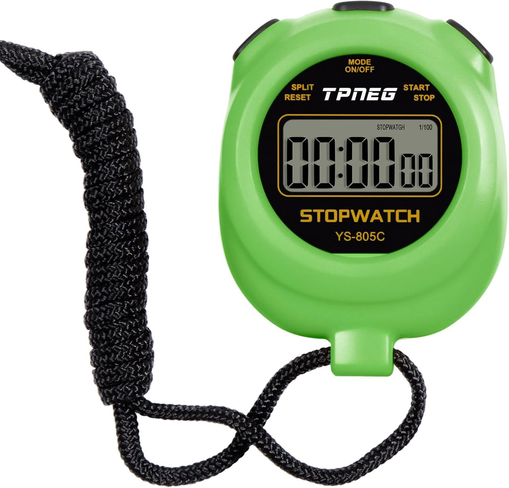 Simple Stopwatch Timer - Easy to Use, Set Up, Read, and Carry - Large Display - On/Off, AAA Battery - Ideal for Coaches, Track and Field, Soccer Referees, Sports, Classroom