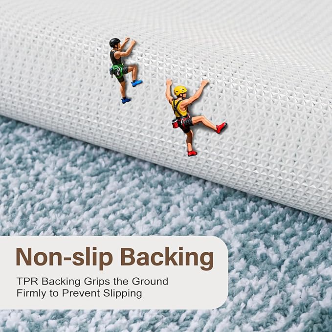36x24 Large Bathroom Rugs Washable Non Slip, Dusty Blue Bath Mat - Image 5