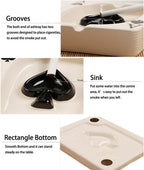 Creative Poker Ceramic Cigarette Ashtray Tabletop Portable Modern Ashtrays Cigar Ashtray for Outdoor Indoor Desktop Smoking AshTray for Home office Fashion Decoration Handmade Gift for Men Women-Black