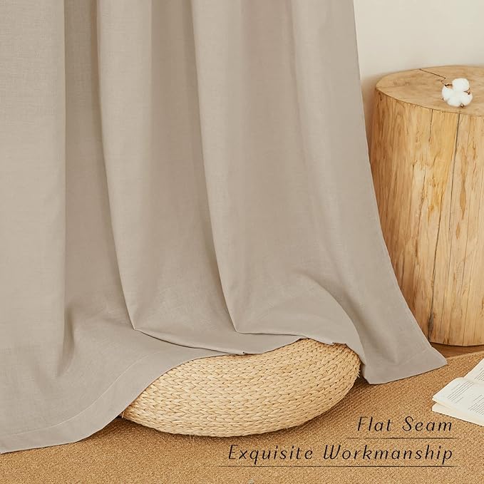 NICETOWN Rustic Linen 102 inch Long Curtains - Image 2