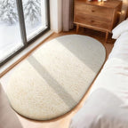 Ophanie 3x5 Oval Ivory Rugs for Bedroom Living Room, Fluffy Fuzzy Furry Carpet - Image 5
