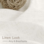 Nanspring Beige White Linen Curtains 84 Inches Long - Image 4