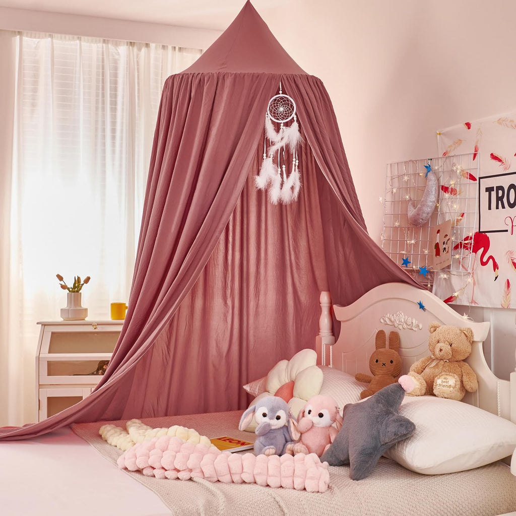 Princess Decor Canopy for Kids Bed, Soft and Durable Bed Canopy for Girls Room Tent Canopy Dreamy Mosquito Net Bedding, Children Reading Nook Canopies Indoor