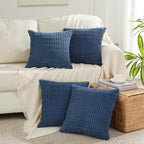 Fancy Homi 4 Packs Dusty Blue Decorative Throw Pillow Covers 14x14 Inch - Image 6