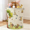 Oval Neutral Classic Winnie Bear Baby Laundry Basket Hamper for Nursery