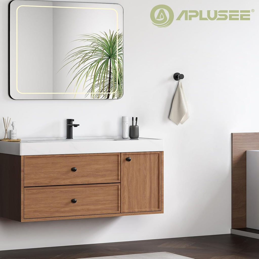 APLusee Matte Black Towel Hook for Bathroom Home Storage, Wall Mounted