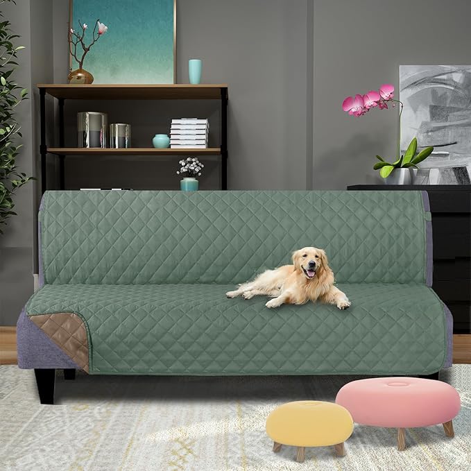 U-NICE HOME Futon Sofa Covers Reversible Sofa Slipcover Armless Cover Furniture - Image 2