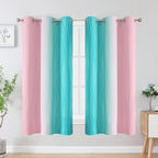 Estelar Textiler Pink and Teal Blackout Curtains - Image 2