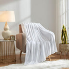 KMUSET Fleece Blanket Twin Size White Lightweight Throw Blanket Super Soft Cozy - Image 3