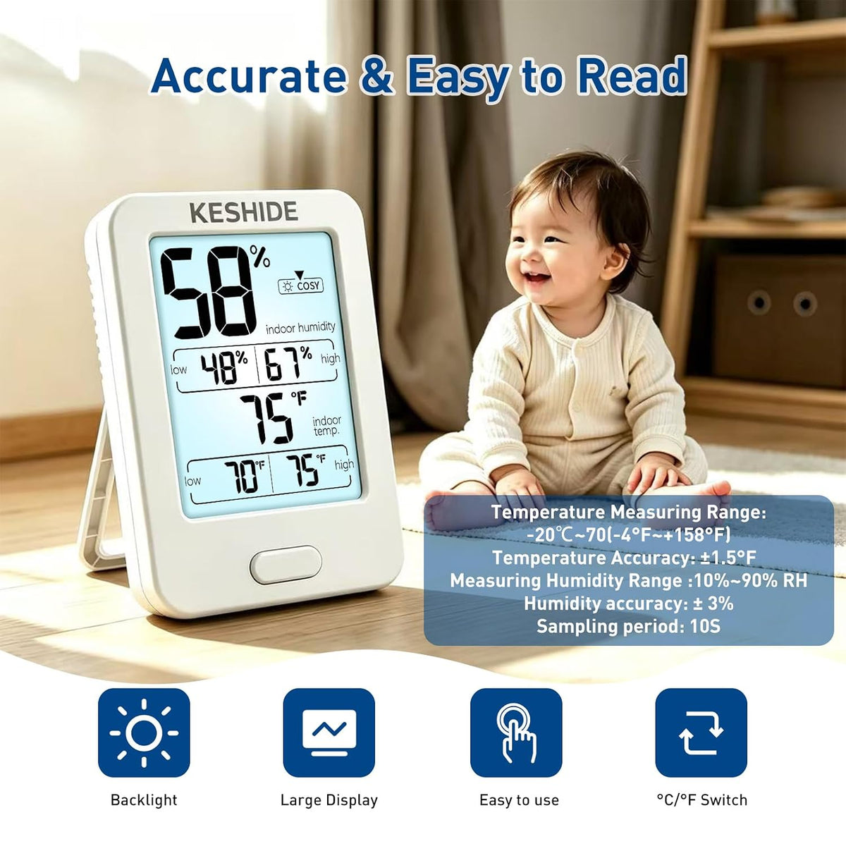 Hygrometer Thermometer Gauge Mini Digital