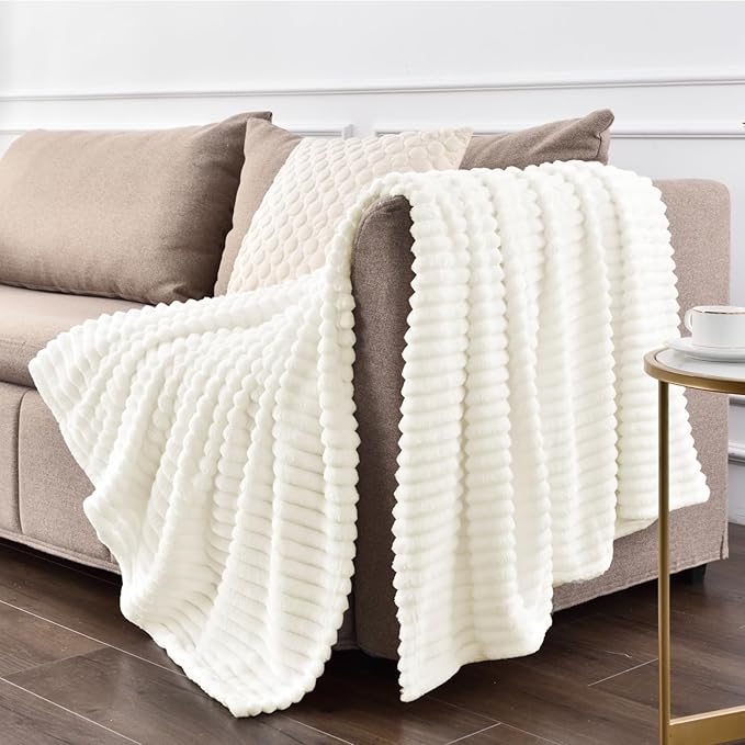 BEDELITE Fleece Blanket Queen Size – 3D Ribbed Jacquard Soft and Warm - Image 7