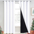 Yakamok 2 Thick Layers Pure White 100% Completely Blackout Curtains Thermal by Yakamok